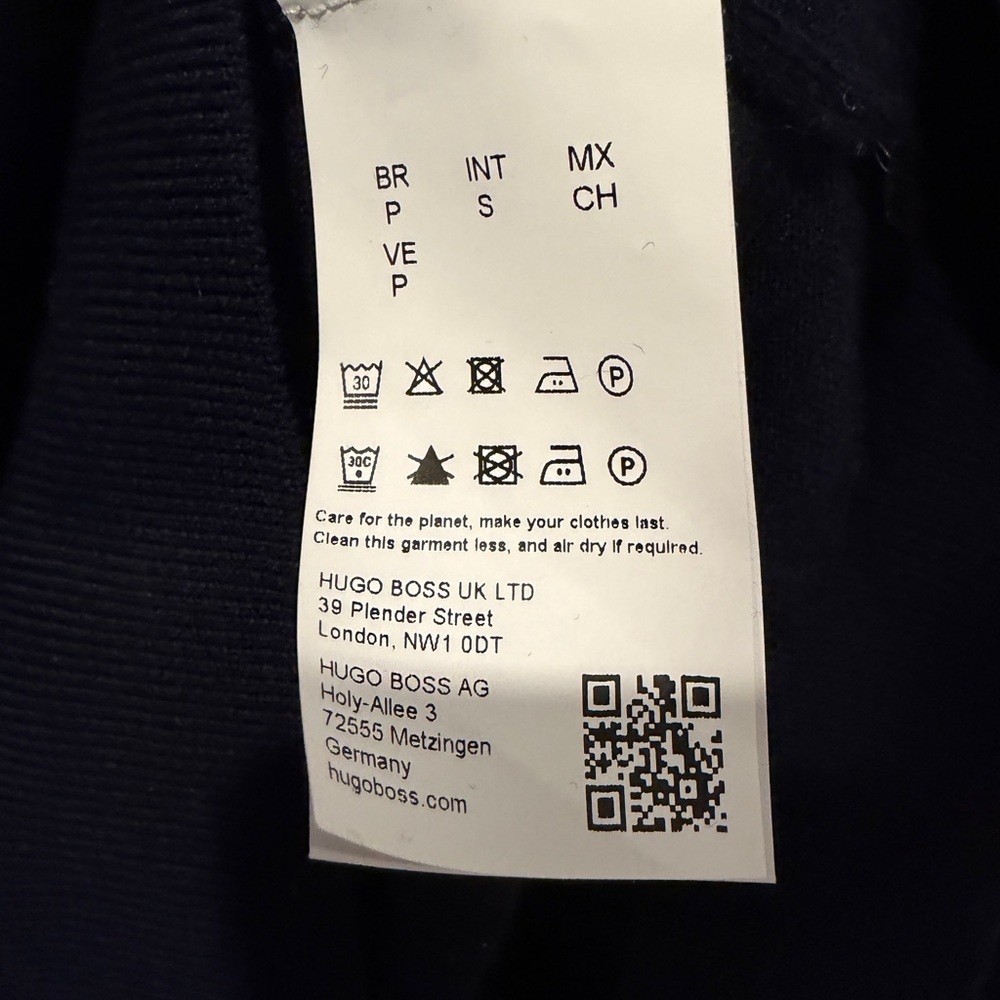 Boss Enord Long Sleeve Wool Polo Sweater in Dark Blue - Picture 7 of 8